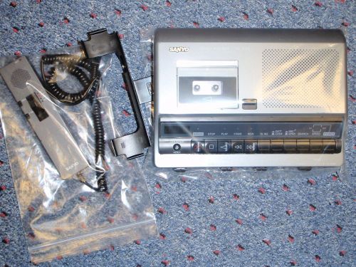 Sanyo TRC6300 microcassette dictator with microphone, AC adapter &amp; warranty