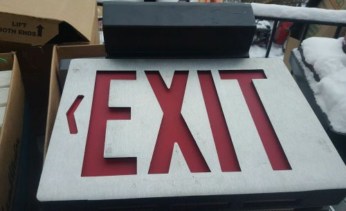 LED Exit Sign- Red Letter Stainless Steel