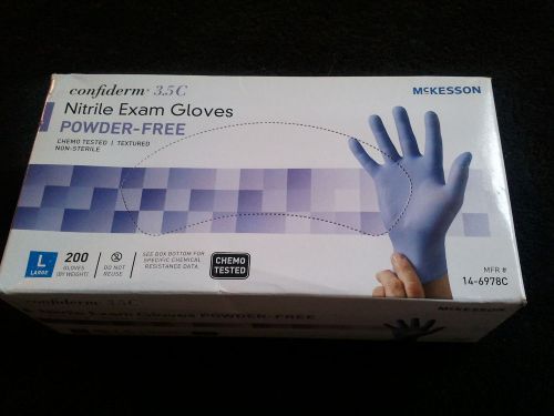 McKesson Confiderm 3.5C Nitrile Exam Glove, LARGE, Chemo Tested -3 Boxes@200ea