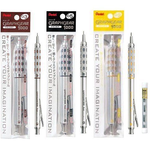 Pentel PG1013, PG1015 and PG1019 Mechanical Pencil (1pc Each)+Z2-1N Eraser (1pc)