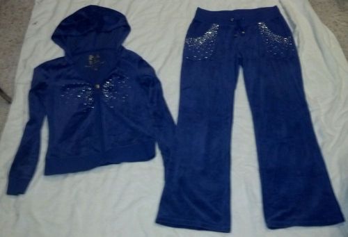 Victoria&#039;s Secret Purple Velour Hoodie Jacket &amp; Pants M/L shirt top Plush Lush