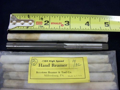 Hand reamer 11/32 straight flute keystone reamer &amp; tool co. millersburg pa new for sale