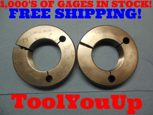 1.969 18 UNS  2A GO NO GO THREAD RING GAGES P.D.&#039;S= 1.9314 &amp; 1.9263 TOOLMAKER