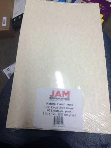 JAM Paper 65 lb. 8 1/2&#034;x14&#034; Legal Cover Cardstock Natural Parchment 50 SheetsPK