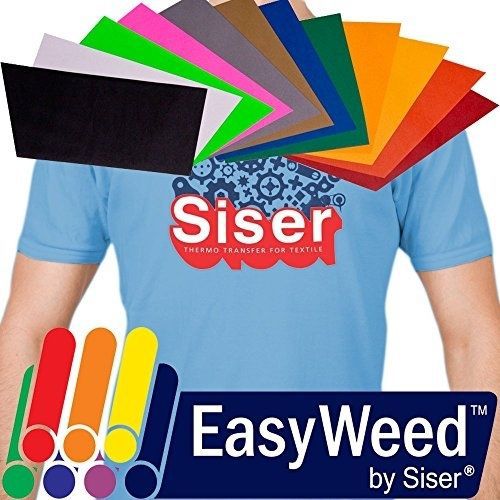 SISER EasyWeed Heat Transfer Vinyl, 12 X 15 12-Color Starter BUNDLE