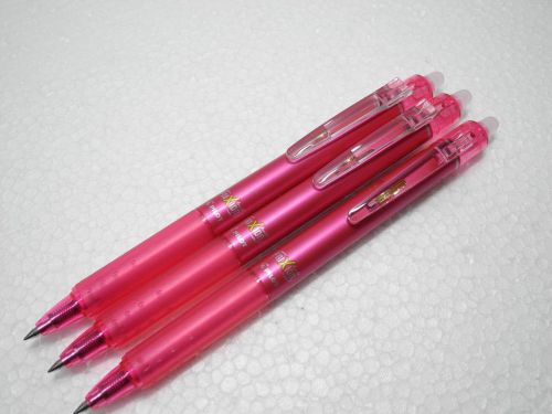 3pcs NEW Eraser/FriXion retractable PILOT 0.5mm roller ball pen Pink