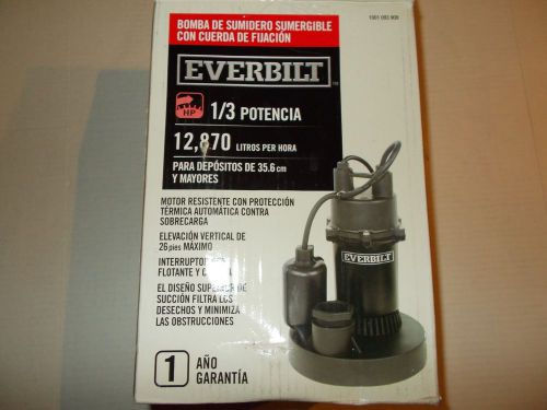 New in Open Box 1/3 HP Aluminum Submersible Sump Pump with Tether SBA033BC