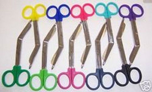 10 Color Bandage Scissor Paramedic Nurses Uniform 5.50&#034; with Plastic Rings