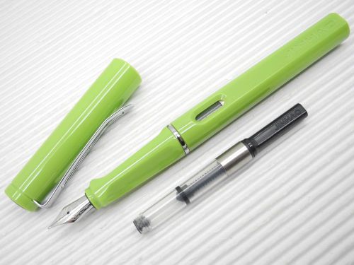 Jinhao 599B Medium Fine Nib Fountain Pen w/ Ink Converter +5 Black Cartridges, G