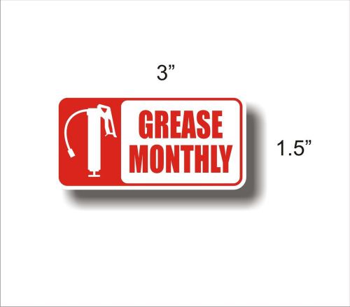 Equipment Maintenance Safety Decal Sticker GREASE MONTHLY
