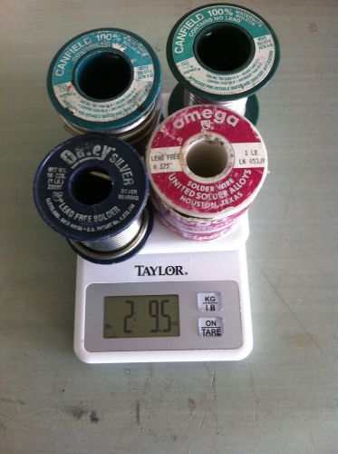 4 Used Rolls of Silver Solder - Lead Free = 2 Ibs 9 ounces Oatey Canfield Omega