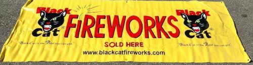 Black Cat Fireworks 3&#039; x 8&#039; Vinyl Sign USED