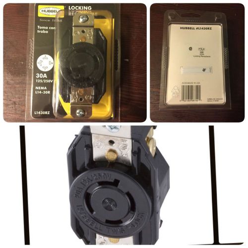 Hubbell L1430RZ 30-Amp 125/250-Volt Black 4-Wire Grounding Locking Receptacle
