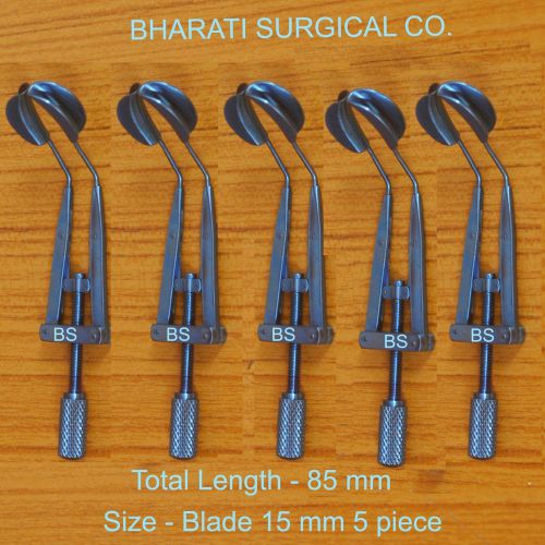 Lieberman eye speculum solid blades Universal  temporal  flat body five 5 piece