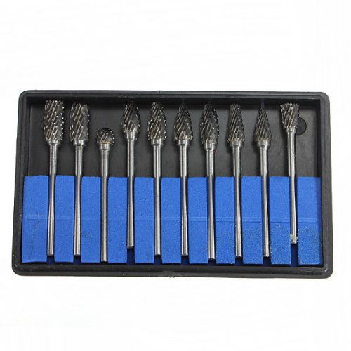 10pcs 1/8inch tungsten carbide cutter rotary burr set cnc engraving usa seller for sale