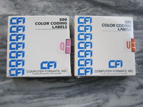 CFI COMPUTER FORMATS INC. 500 Color Coding Labels PINK &#034;Q&#034; - 1.5&#034; x 1&#034; NEW NIB!