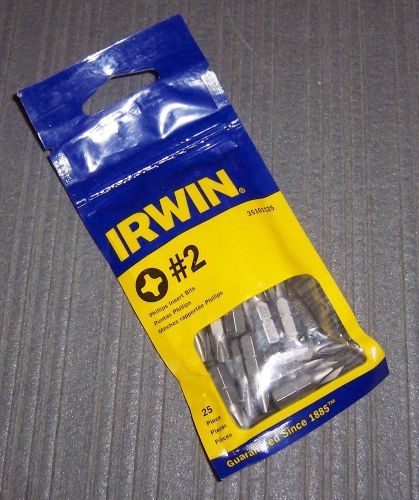 25 Pack Irwin 35101125 #2 Phillips Insert Bits