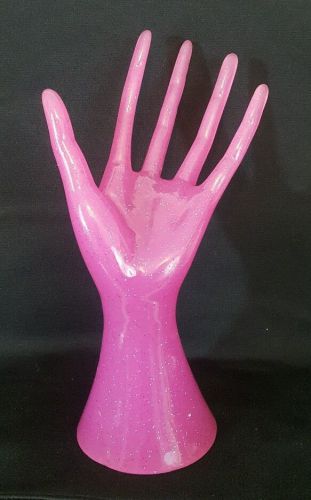 Unique Pink Glitter Mannequin Hand Display Jewelry Bracelet Ring Stand Holder