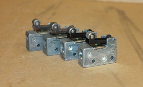 Manual air control valve roller, 3 way, limit valve, 202 c, aro, unused lot of 4 for sale