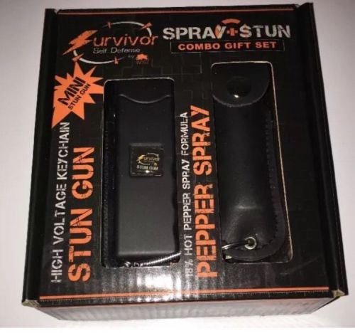 MiNi Combo  Gift Set Rechargeable Stun Gun+Spray with LED Light - Free Holster