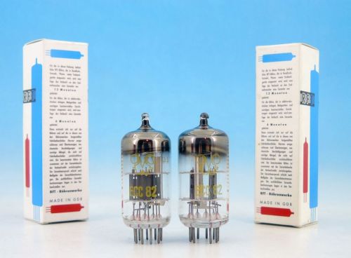 Ecc82 pair electrically matched rft funkwerk erfurt o getter tubes 12au7 for sale