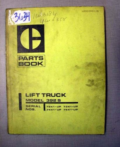 Caterpillar Parts Book Model 392S Forklifts (Inv.3634)