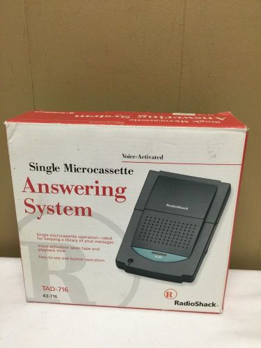 RadioShack 43-716 Single Microcassette Voice Activated Answering System New