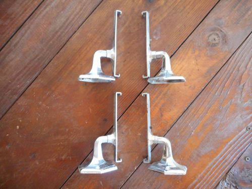 ** Lot of 4 Vintage Chrome Glass Shelf Display Case Wall Mount Brackets **