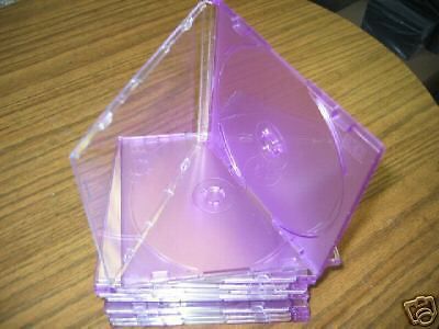 200 NEW 5.2MM SUPER SLIM CD CASES,PURPLE TRAY PSC16PUR
