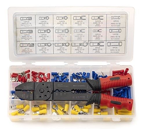 Wire Terminal And Connection Kit Crimping For Electrical Repair Stripping Tool