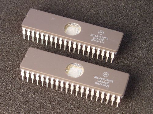 Qty 2: MC68705 Windowed CPU Motorola Xlnt! NOS (New!!, Not Refurb, Not Pulls)