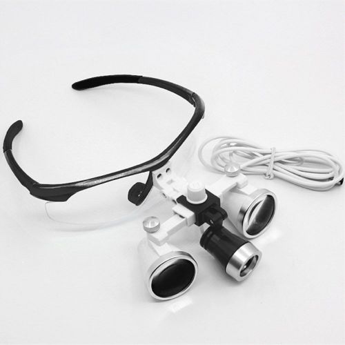 3.5x420mm Dental Loupes Surgical Binocular Loupe Magnifier Black + Head Light LY