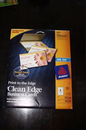 Avery Clean Edge Business Cards for Inkjet Printers, Matte, White, 16 sheets