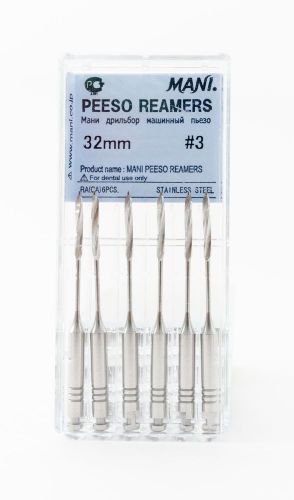 Dental Endodontic Peeso Reamers Root Canal Drills 32mm Size #3 pack of 6 MANI