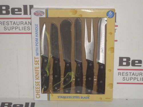 *NEW* Winco 6 Piece Cheese Knife Set w/ Heat Resistant POM handles - FREE SHIP