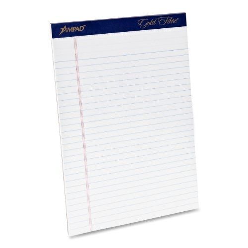 Ampad Writing Pads Legal Ruled Gold Fibre12 pads of 50 sheets 8.5X11.75