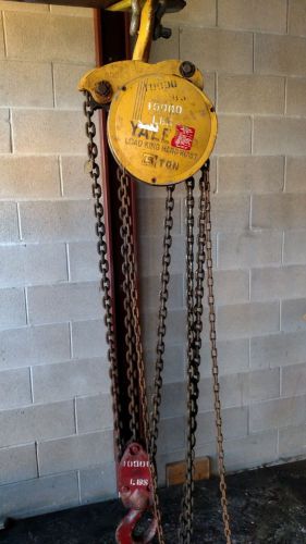 Yale 5 ton load king manual chain fall hoist 15&#039; lift 10000 lb safety latch hook for sale