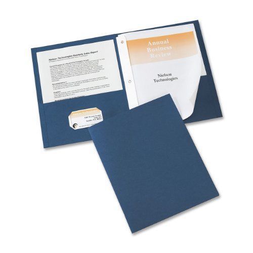 Avery Two-Pocket Report Covers, 11 inch x 8.5 inch, Dark Blue, 25 per box