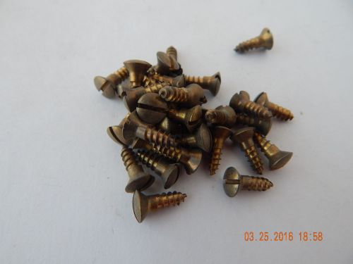 Brass oval head slotted wood screw.  7 x 1/2&#034;.  25 pcs. new for sale