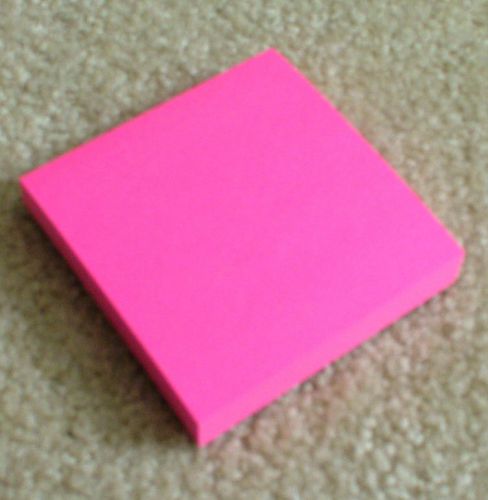 Pack of 100 3M Bright Pink Sticky Post-It Notes 3x3 in 7.6x7.6cm Notepad Neon