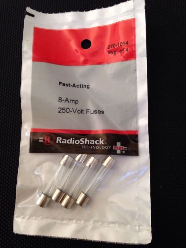 RadioShack Fast-Acting 8-Amp 250-Volt Fuses 270-1014 4-Pack