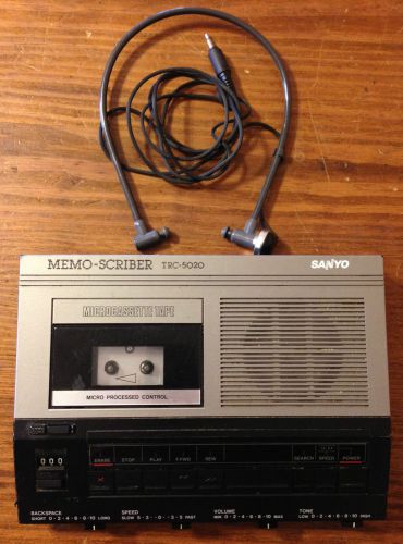 Sanyo TRC-5020 Transcriber Microcassette Tape Recorder Memo-Scriber