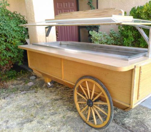 BARKER 7 Foot Commercial Old Style Wagon Serving Kiosk for Business
