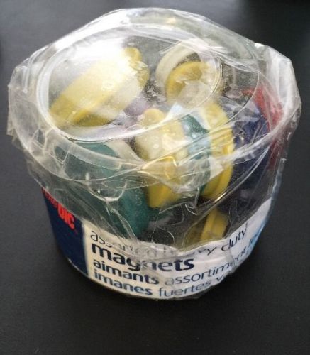 Officemate Heavy Duty Magnets, Assorted Sizes And Colors, 30 Per Tub (92501)
