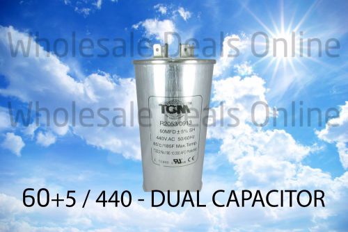 Dual run capacitor 60+5 /  440v - 60mfd + 5 - 50/60hz new for sale