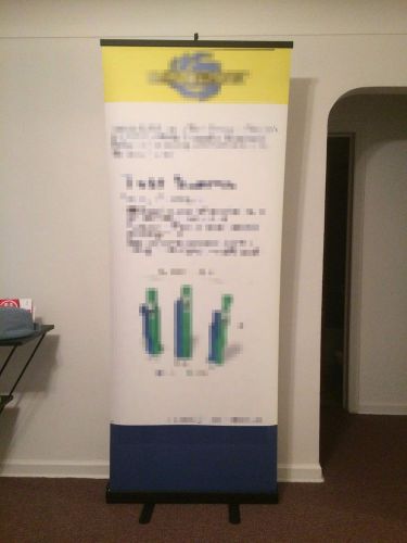 Professional 33&#034;x79&#034; Adjustable &amp; Retractable Roll Up Banner Stand Trade Show