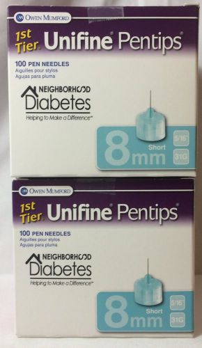 Owen Mumford Unifine Pentips 400 Pen Needles Short 8mm 31g 4 boxes