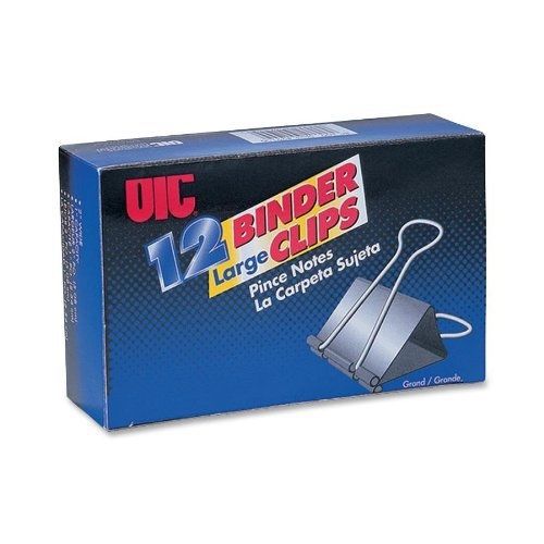 Officemate Large Binder Clips, 2 inch Wide, 1 inch Capacity, Box of 12 (99100)