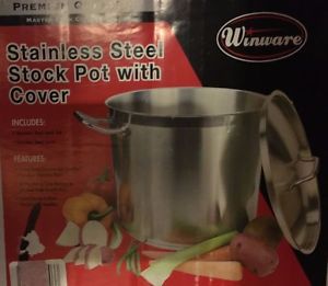 Winco  (SST-12) - 12 Qt Induction Ready Stainless Steel Stock Pot