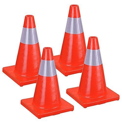 Chimaera (4-pack) traffic construction road hazard reflective safety cones 18&#034; for sale